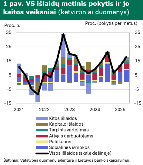 Valdžios sektoriaus deficitas antrąjį ketvirtį didėjo toliau, skolos lygis sumažėjo