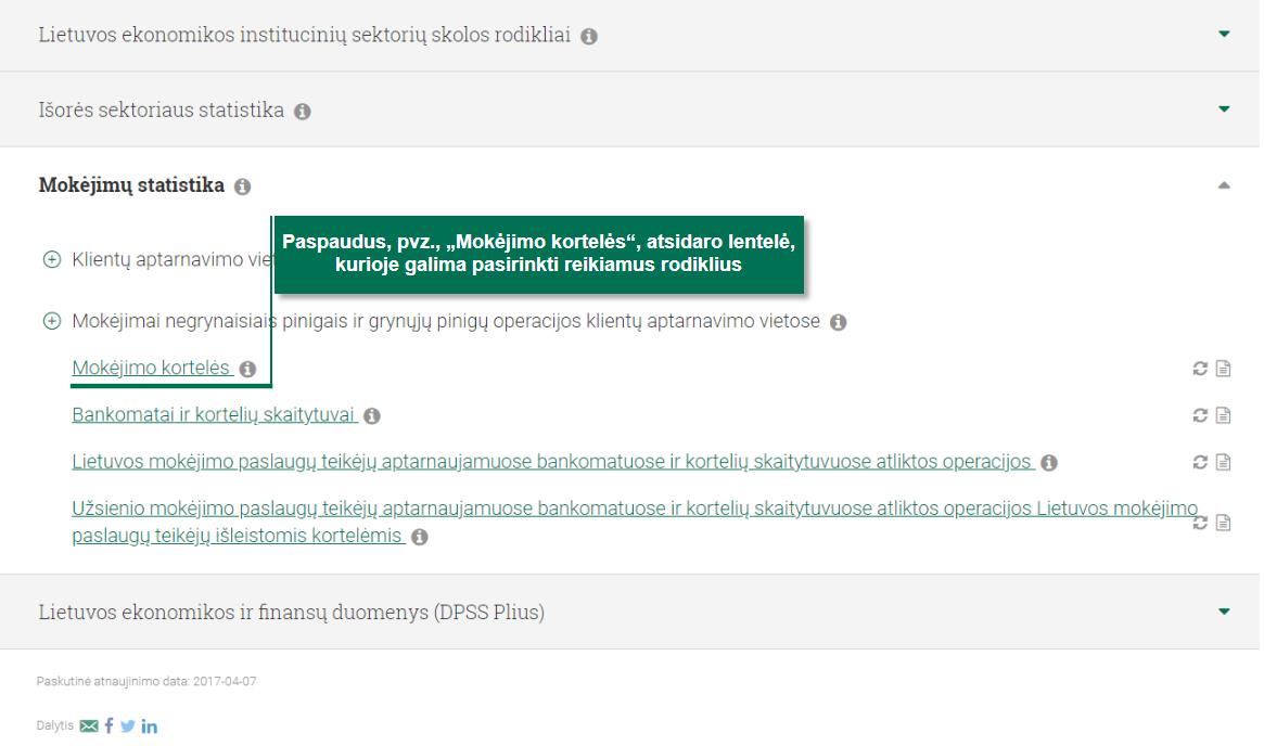 3.2. Rodiklio pasirinkimas iš statistikos srities lentelių