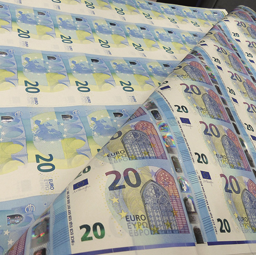20 eurų banknotai Lietuvos banko iliustracijoje