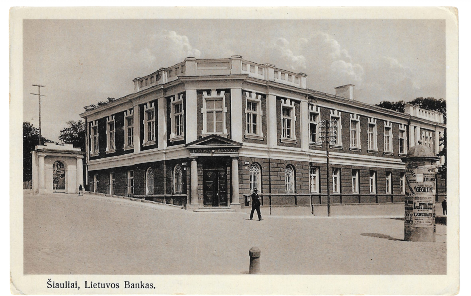 Bank of Lithuania Šiauliai branch. Architect Stanislovas Kačkovskis. 1920s-1930s