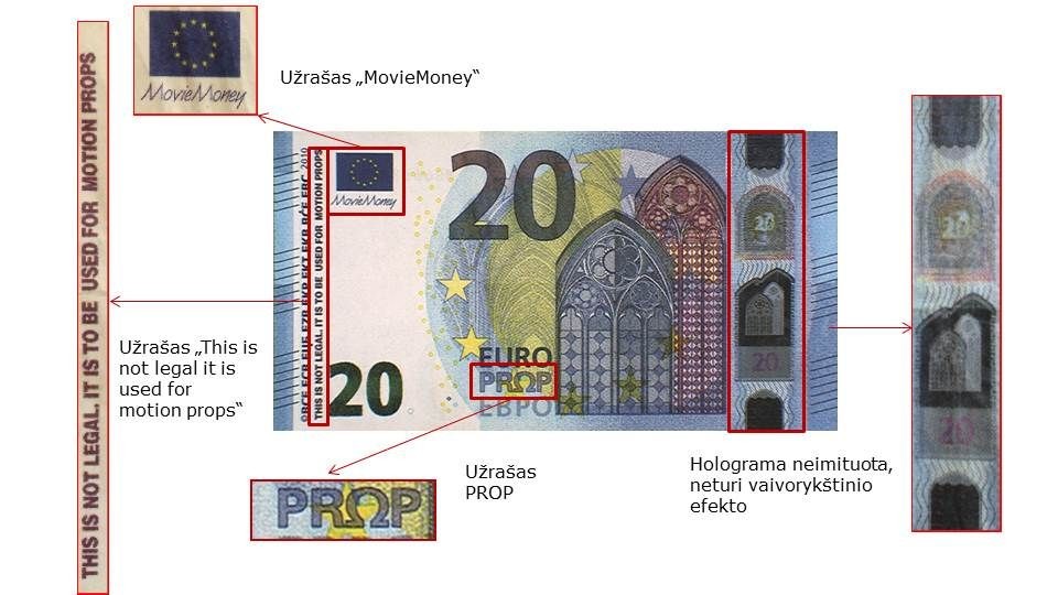 Netikro banknoto MovieMoney aversas