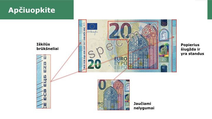 Tikro banknoto požymiai
