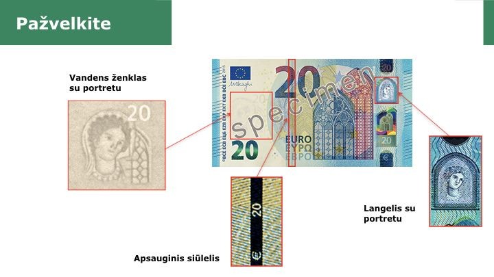 Tikro banknoto požymiai