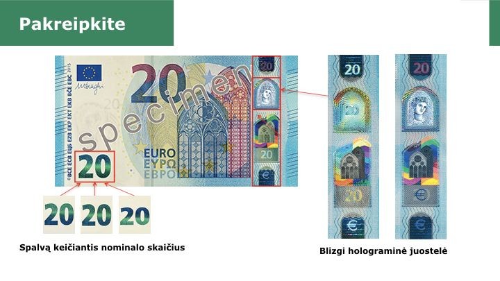 Tikro banknoto požymiai
