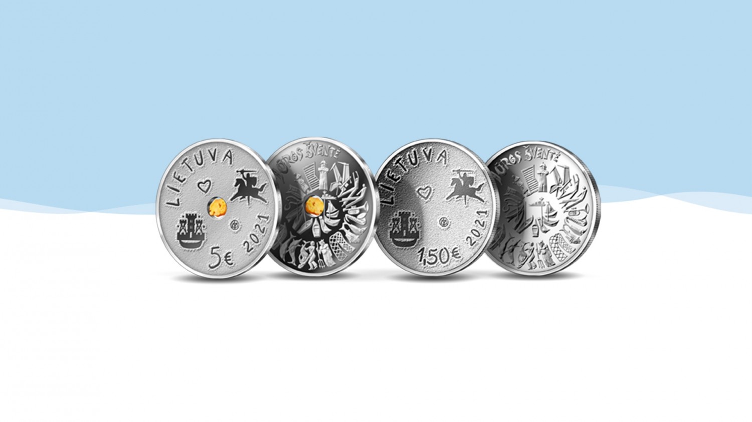 Bank of Lithuania issues collector coin dedicated to the Sea Festival containing amber